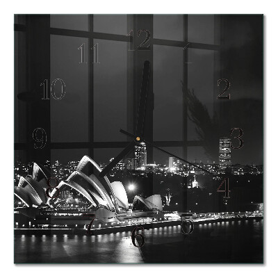 Pendule carrée en verre Horizon de sydney