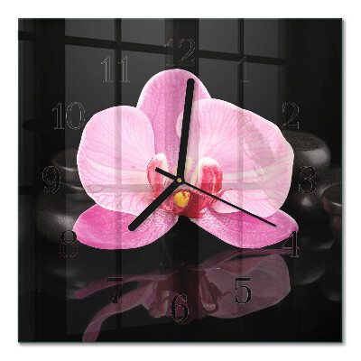 Horloge murale carrée Orchidée