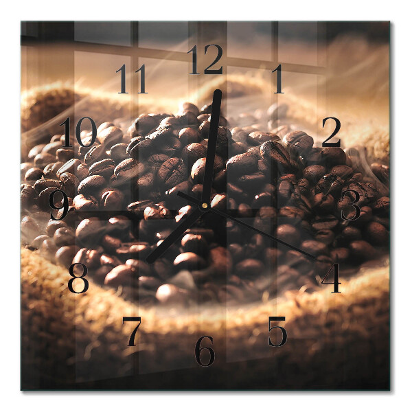Horloge murale carrée Café en grains
