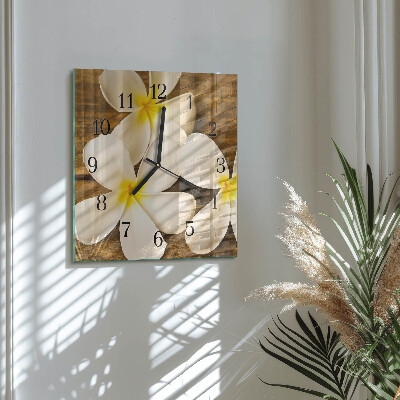 Horloge murale carrée Fleurs