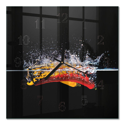 Horloge murale carrée Piments
