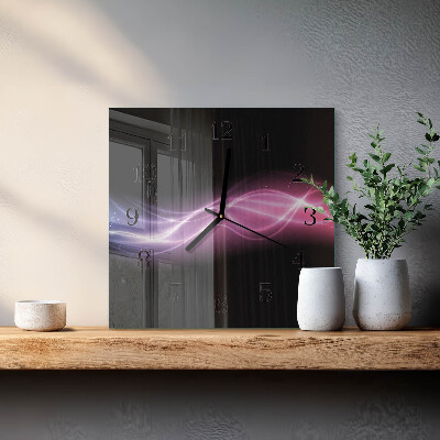 Pendule carrée en verre Lignes abstraites