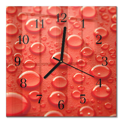 Horloge murale carrée Gouttes d'eau