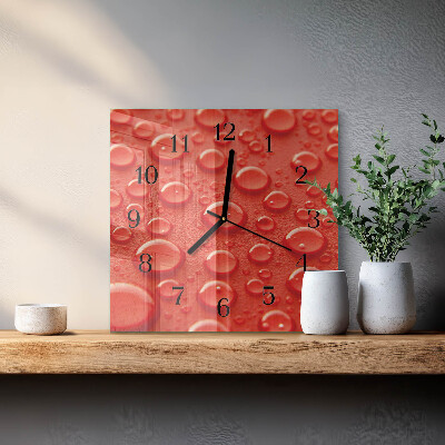 Horloge murale carrée Gouttes d'eau