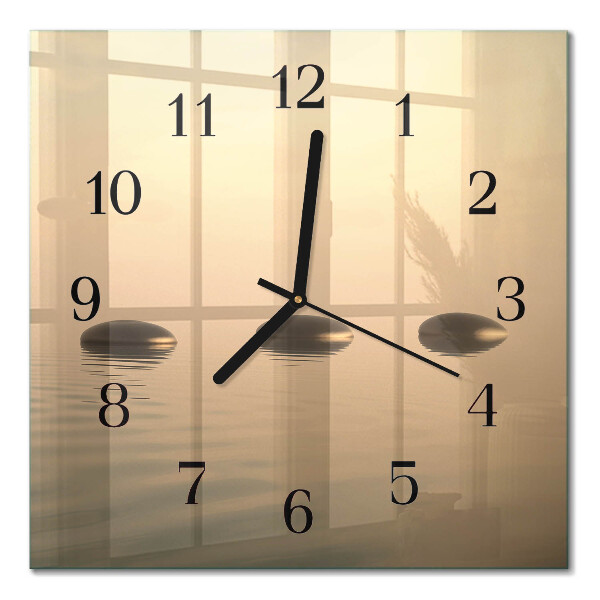 Horloge murale carrée Eau de pierres