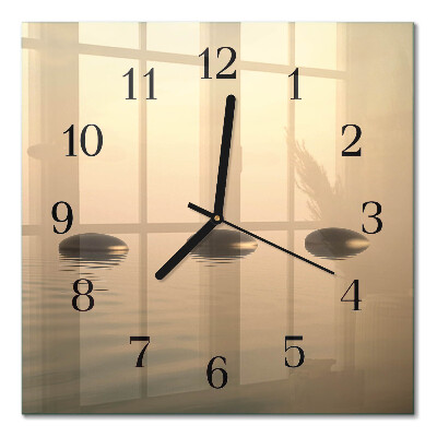 Horloge murale carrée Eau de pierres