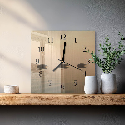 Horloge murale carrée Eau de pierres