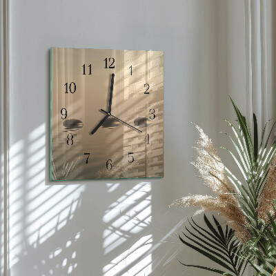 Horloge murale carrée Eau de pierres