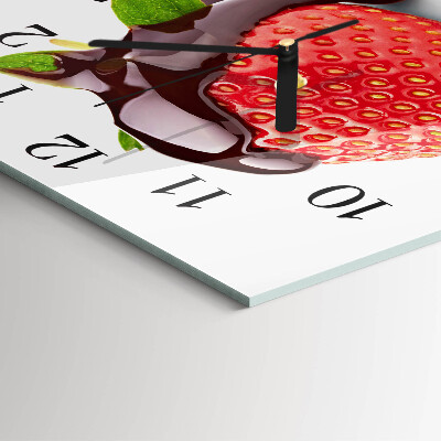 Pendule carrée en verre Chocolat à la fraise