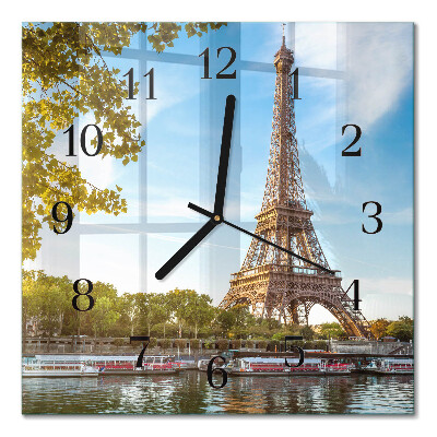 Horloge murale carrée Tour eiffel paris