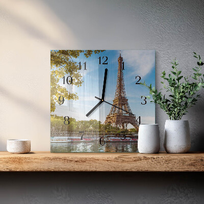 Horloge murale carrée Tour eiffel paris