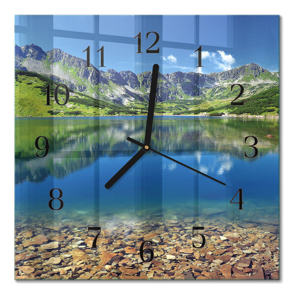 Horloge murale carrée Lac de montagne