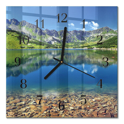 Horloge murale carrée Lac de montagne