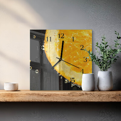 Pendule carrée en verre Agrumes
