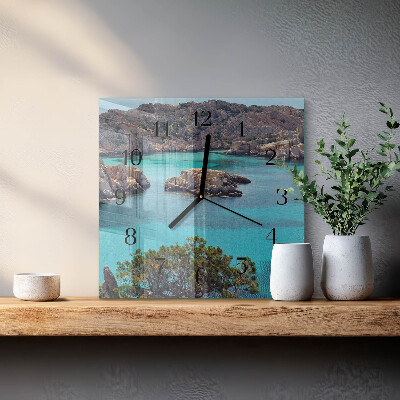 Pendule carrée en verre Paysage marin