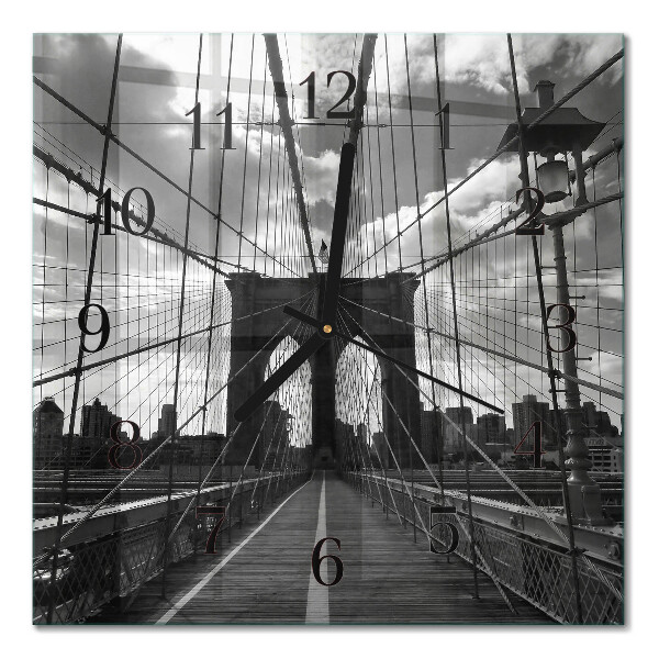 Pendule carrée en verre Pont