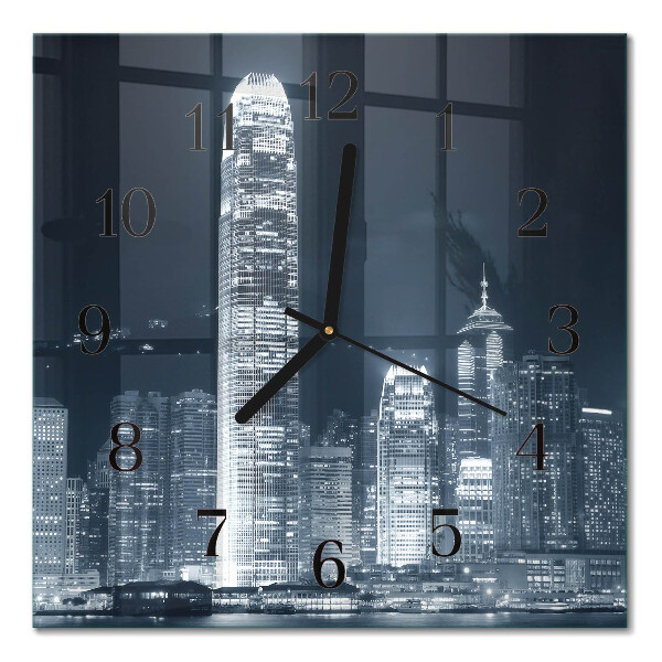 Pendule carrée en verre Horizon