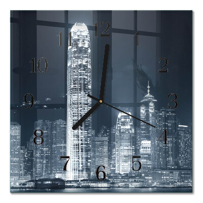 Pendule carrée en verre Horizon