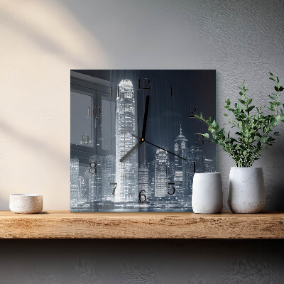 Pendule carrée en verre Horizon