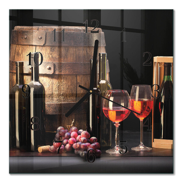 Horloge murale carrée Un tonneau de vin