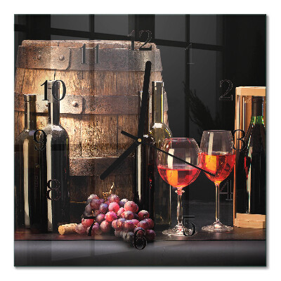 Horloge murale carrée Un tonneau de vin