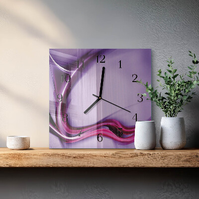 Pendule carrée en verre Abstraction
