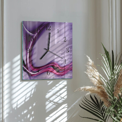Pendule carrée en verre Abstraction