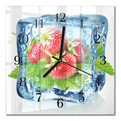 Horloge murale carrée Glace à la fraise