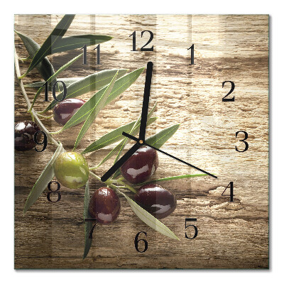 Pendule carrée en verre Olives