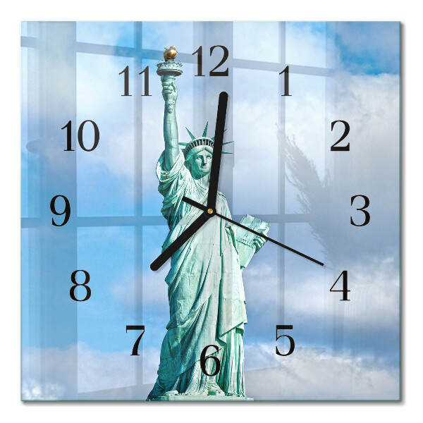 Pendule carrée en verre Statue de la liberté