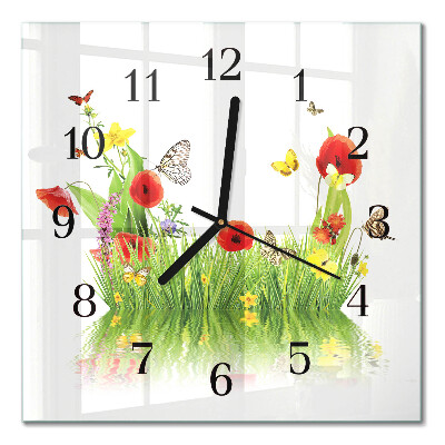 Horloge murale carrée Prairie