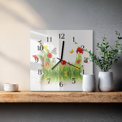 Horloge murale carrée Prairie