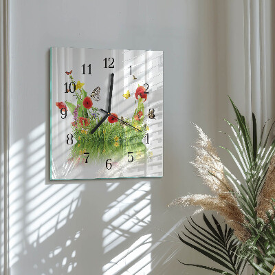 Horloge murale carrée Prairie