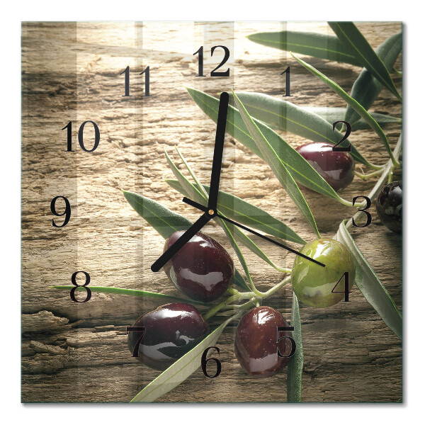 Pendule carrée en verre Olives