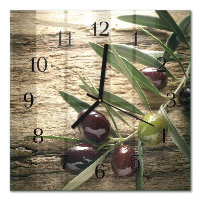 Pendule carrée en verre Olives