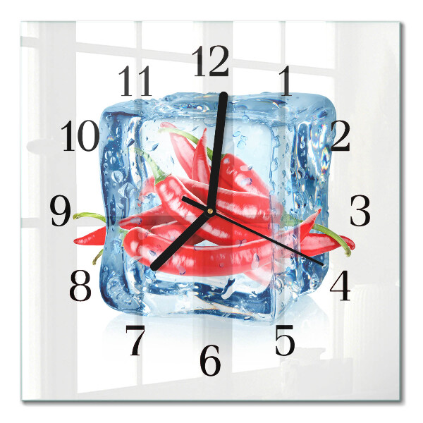 Pendule carrée en verre Chili avec de la glace