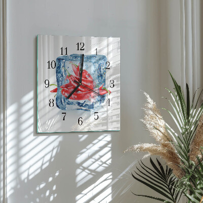 Pendule carrée en verre Chili avec de la glace