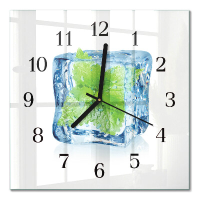 Pendule carrée en verre Menthe glacée