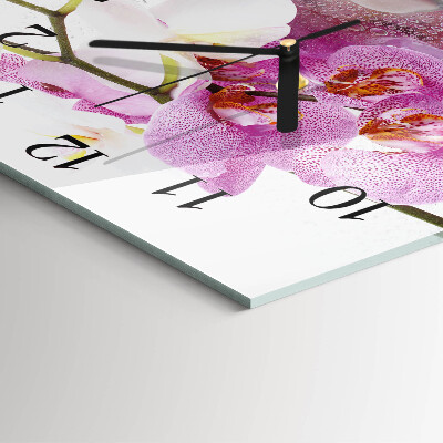 Horloge murale carrée Orchidée