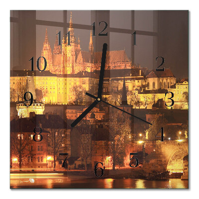 Pendule carrée en verre Prague