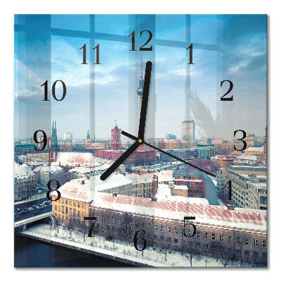 Horloge murale carrée Ville d'hiver