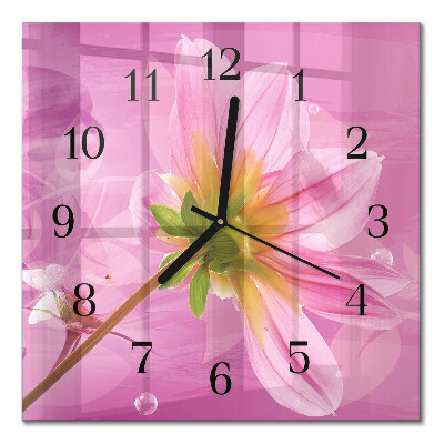 Horloge murale carrée Fleur