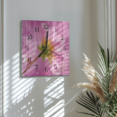 Horloge murale carrée Fleur