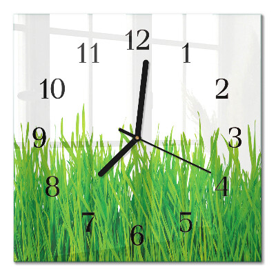 Horloge murale carrée Herbe