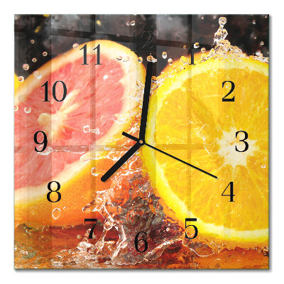 Pendule carrée en verre Fruit
