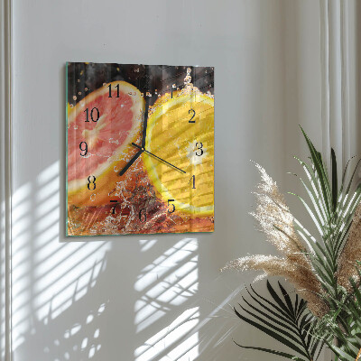 Pendule carrée en verre Fruit