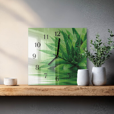 Pendule carrée en verre Aloès