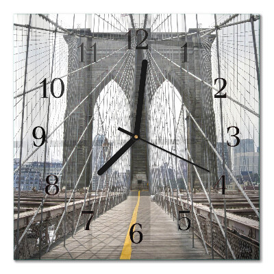 Horloge murale carrée Pont de brooklyn