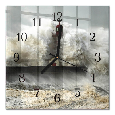 Pendule carrée en verre Tempête
