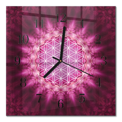 Pendule carrée en verre Abstraction